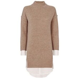 Brochu Walker Wool Cashmere Layered Mockneck Sweater Dress